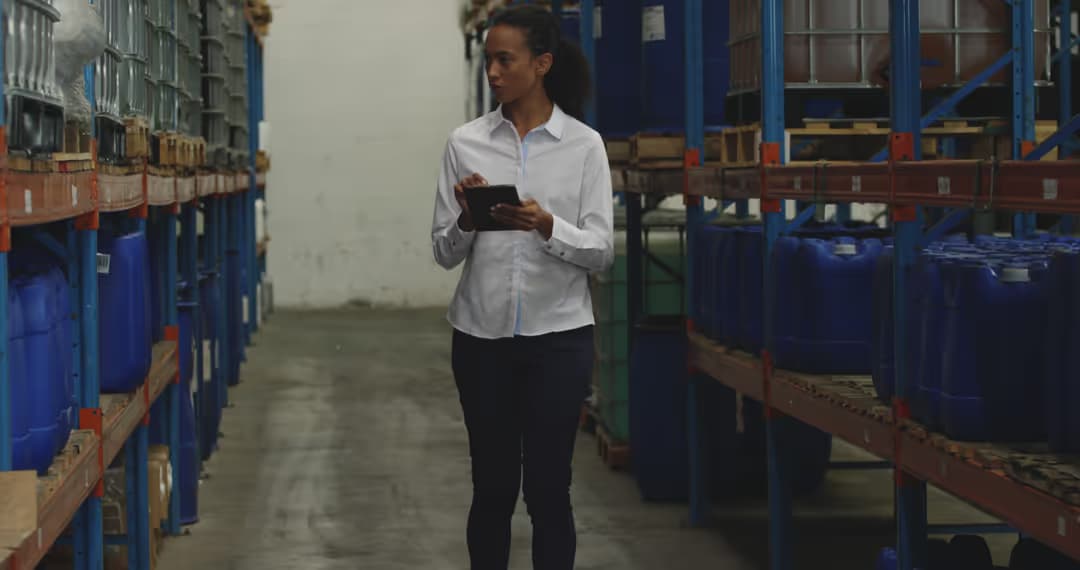 Image of woman inspecting a site